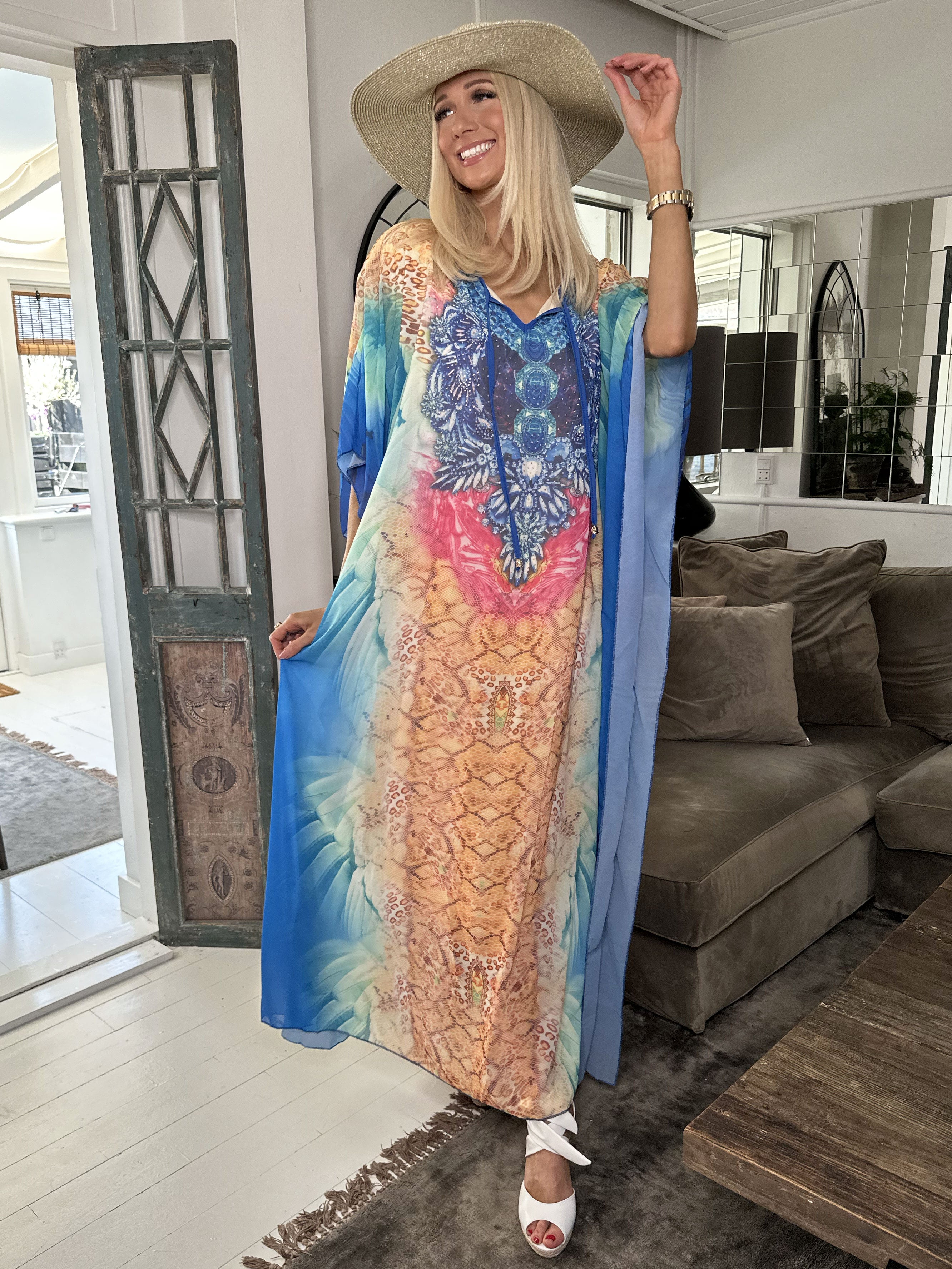 Sasha Snake - Lång tunika med ormmönster och strass